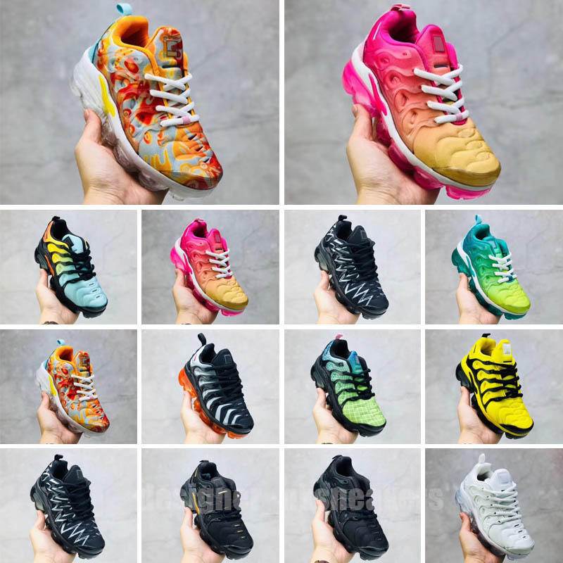 

TN Plus Kids shoes Triple black White Orange Infant Sneakers Rainbow Children sports girls and boys Tennis trainers Outdoor EUR 25-35, Color 3