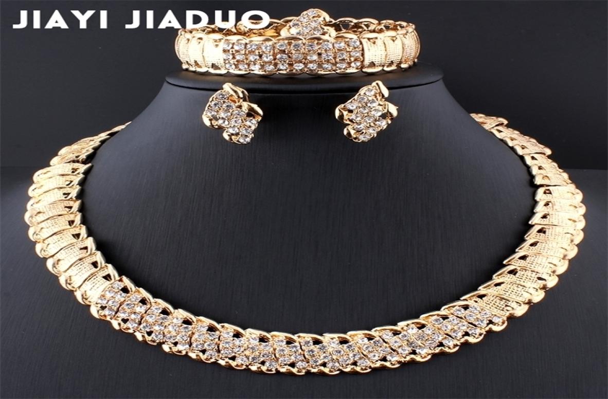 

Wedding Jewelry Sets Jiayijiaduo African Dubai Gold Color Romantic Design Necklace Drop 2211151294408