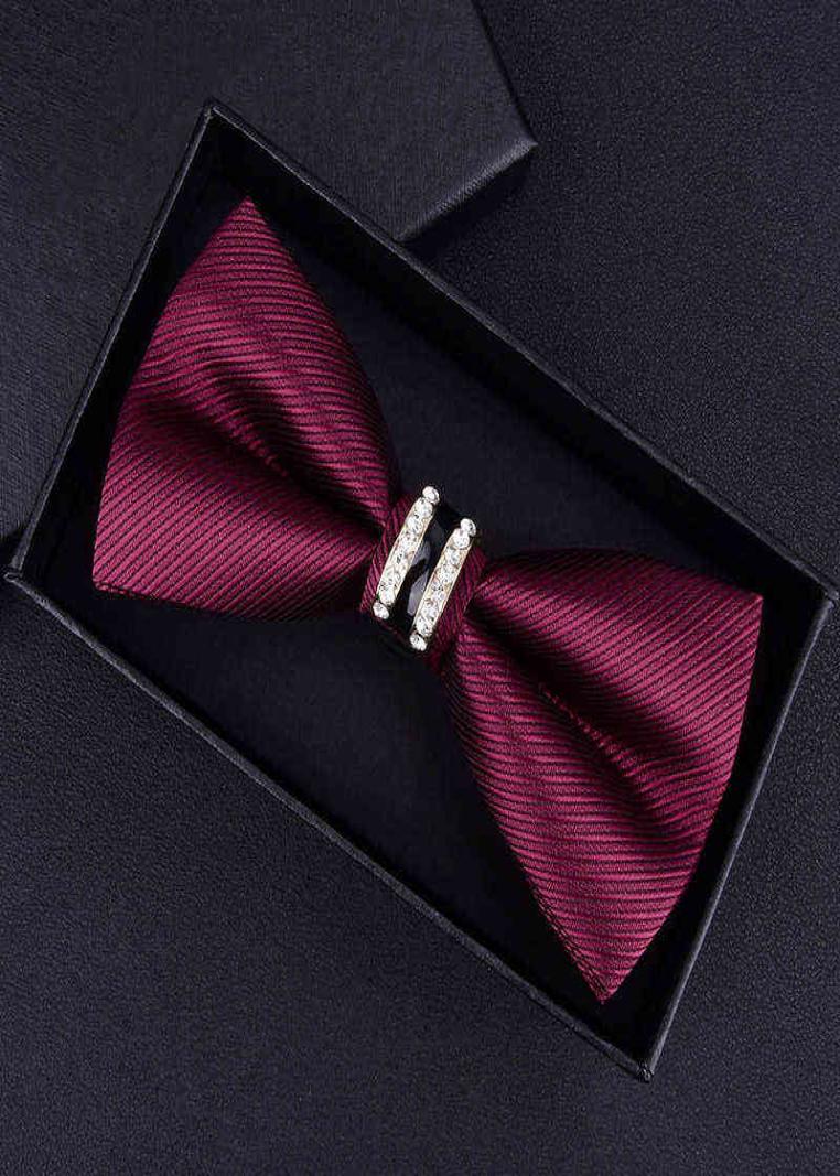 

Tuxedo Metal Crystal Wedding Bow Tie Men Women Butterfly Knot Cravat Black Purple Blue Jujube Red Groom Party Banquet Meet Club Y25820369