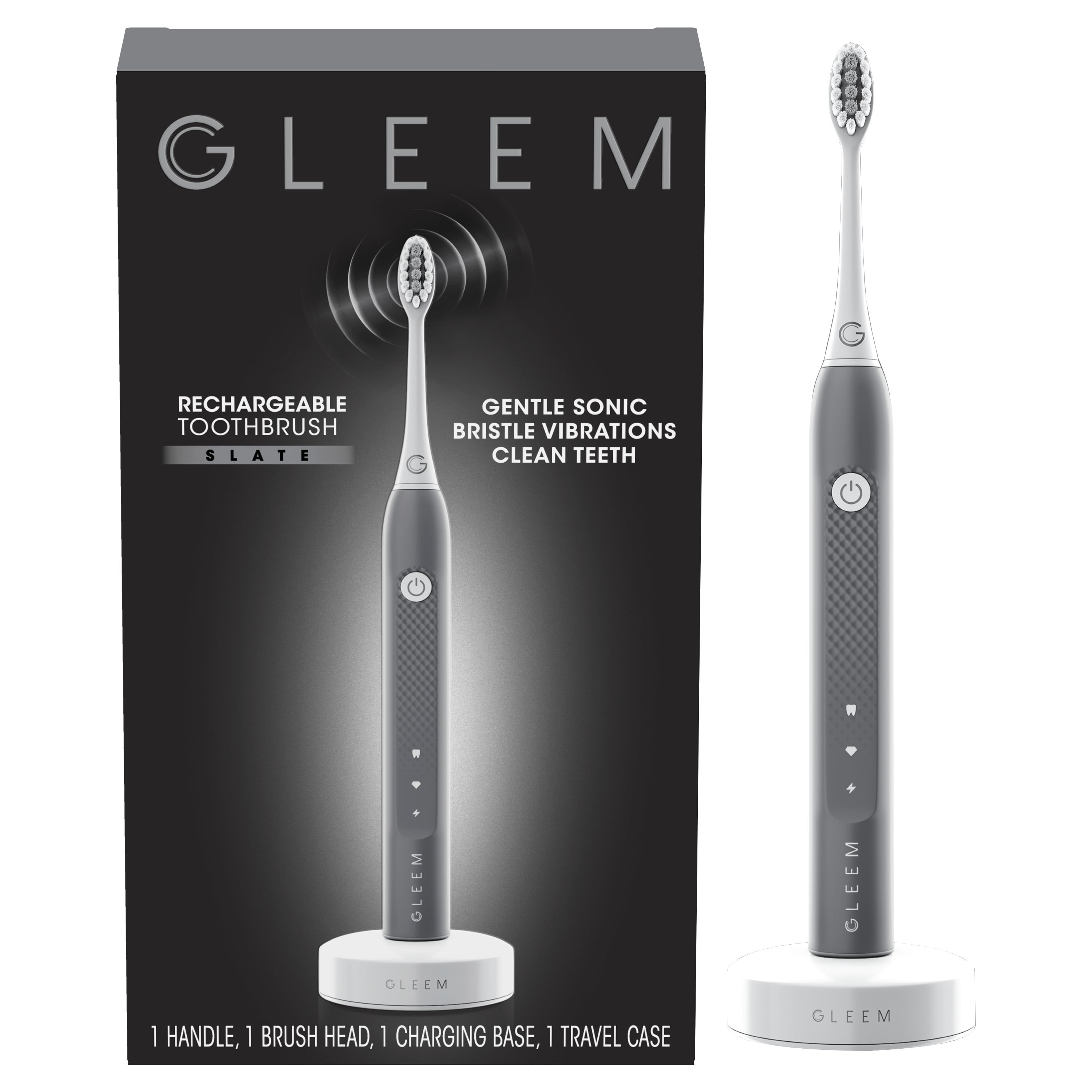

Gleem Rechargeable Electric Toothbrush Soft, Slate Grey 1 Ct