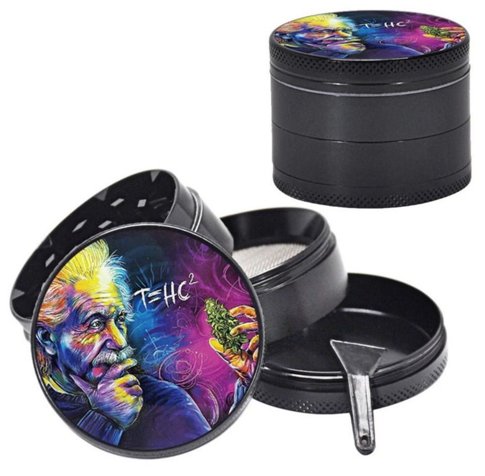 smoke shop chromium crusher herb grinders 50mm 4 Layers Herb grinders smoking accessories Herb color printing Smasher Colorful Aluminum alloy Gri-image-837020744