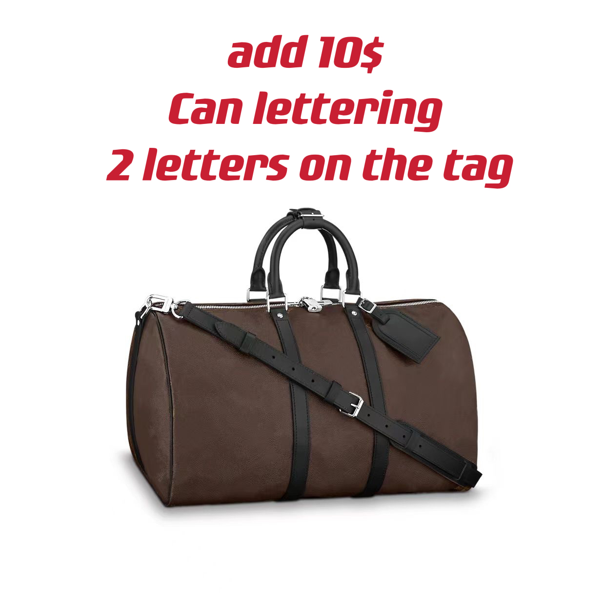 

Keepall Designer Man Duffel Bags 45/50/55 cm Canvas Woman Travel Bag Luggage Bag Natural Cowhide Leather Trimmings Double zip Removable Leather ID Holder, Black check