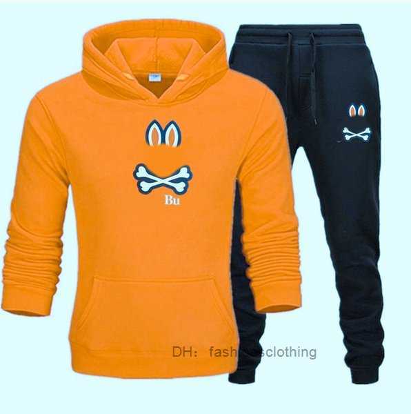 

Men Sportswear Tracksuits Autumn Winter Jogger Suit Slim and Breathable Psycho Bunny Printed Crew-neck Hooded Top Sweatshirt Jacket 3 psycho bunny MF7G, Purple