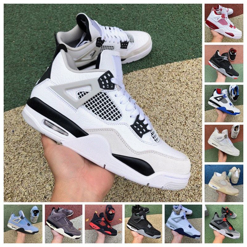 

Jumpman 4 Basketball Shoes For Men Women 4S Military Black Cat Sail Red Thunder White Oreo Cactus Jack University Blue Infrared Cool Grey Mens Sports Sneakers, Bubble package bag