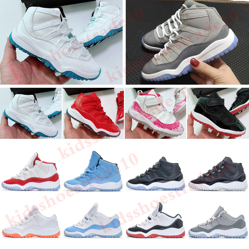 

infant designer Kids Shoes TD Cool Grey 11 XI Sneaker Concord Space Jam Metallic Silver Pink Jumpman Snakeskin Bred Legend Blue Children Boys Girls Basketball Shoes, As picture