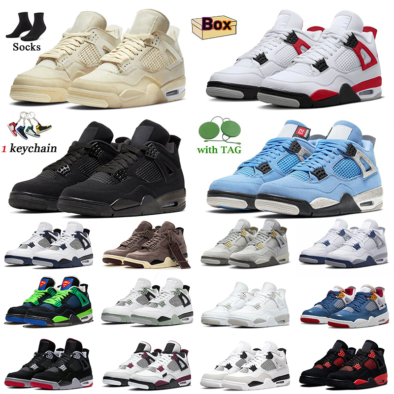 

Retros Jordas 4 Basketball Shoes Jumpman Black Cat 4s Sail Red Cement Blue Thunder A Ma Maniere Photon Dust White Oreo Midnight Navy a4 j4, B27 midnight navy 40-47
