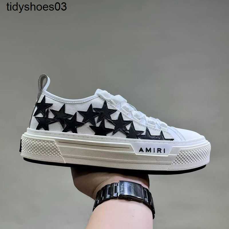 

2022 new men's low-top casual shoes five-pointed amirs electric embroidery thick soles canvas board Korean version fashionable men's, Black all black