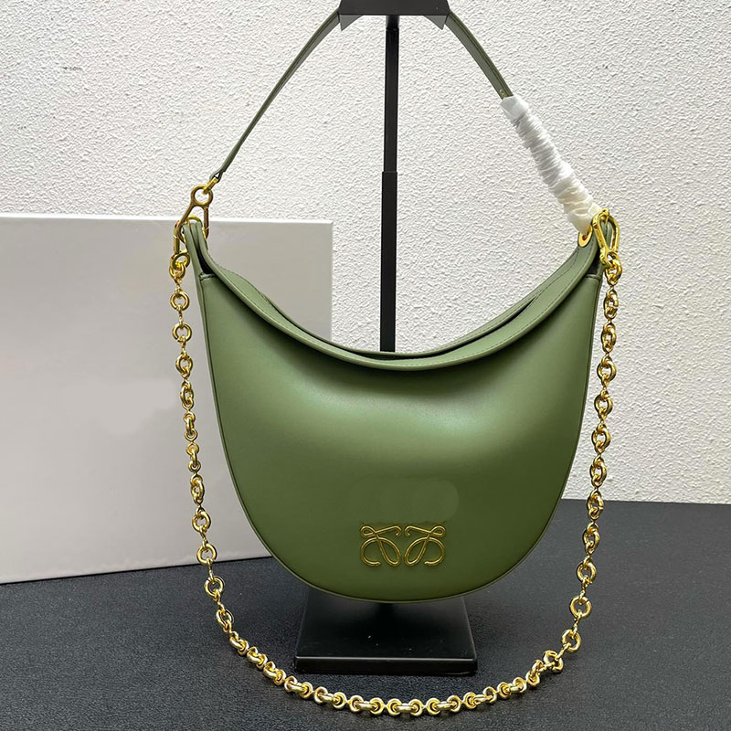 

Axillary Crescent Bag Lady Clutch Bags Shoulder Handbag Purse Cowhide Evening Wallet Removable Hardware Plain Chains Shoulder Strap Fashion Letters Printing, Black