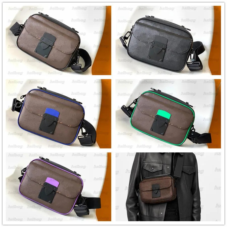 

Mens Designer Messenger Bag Black Embossed Monograms Shoulder Courier Handbag Designers Luxurys Cross body Purse Wallets