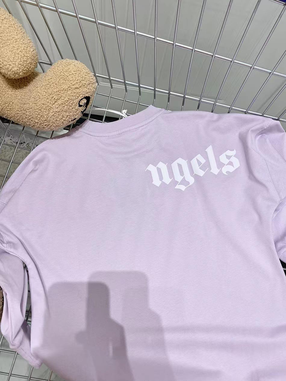 

Baby Designer Kid T-shirts Summer Girls Boys Fashion Tees Children Kids Casual Tops Trendy Bear Printed T Shirts Purple white Color