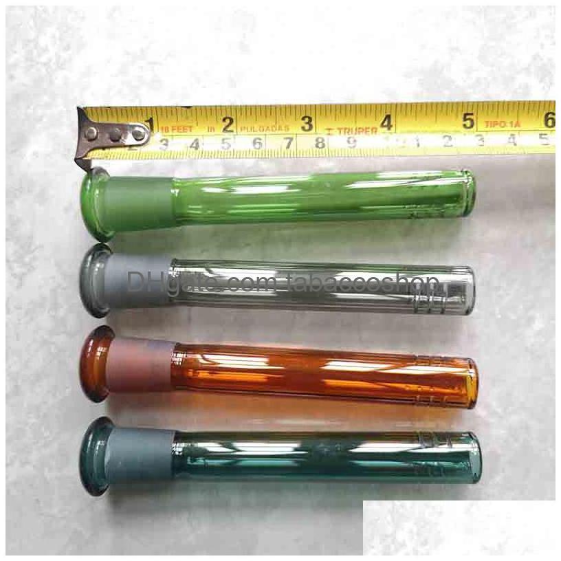 

Other Smoking Accessories Color Glass Downstem 18Mm 14Mm Down Stem Reducer Adapter 4 5 5.5Inch Nail Oil Rigs Diffuser For Water Bong Dhpb4