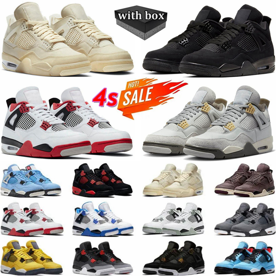 

Red Thunder 4 Basketball Shoes Men Women 4s Black Cat Cement Military Midnight Navy University Blue Mens Trainers Sports, Color 17