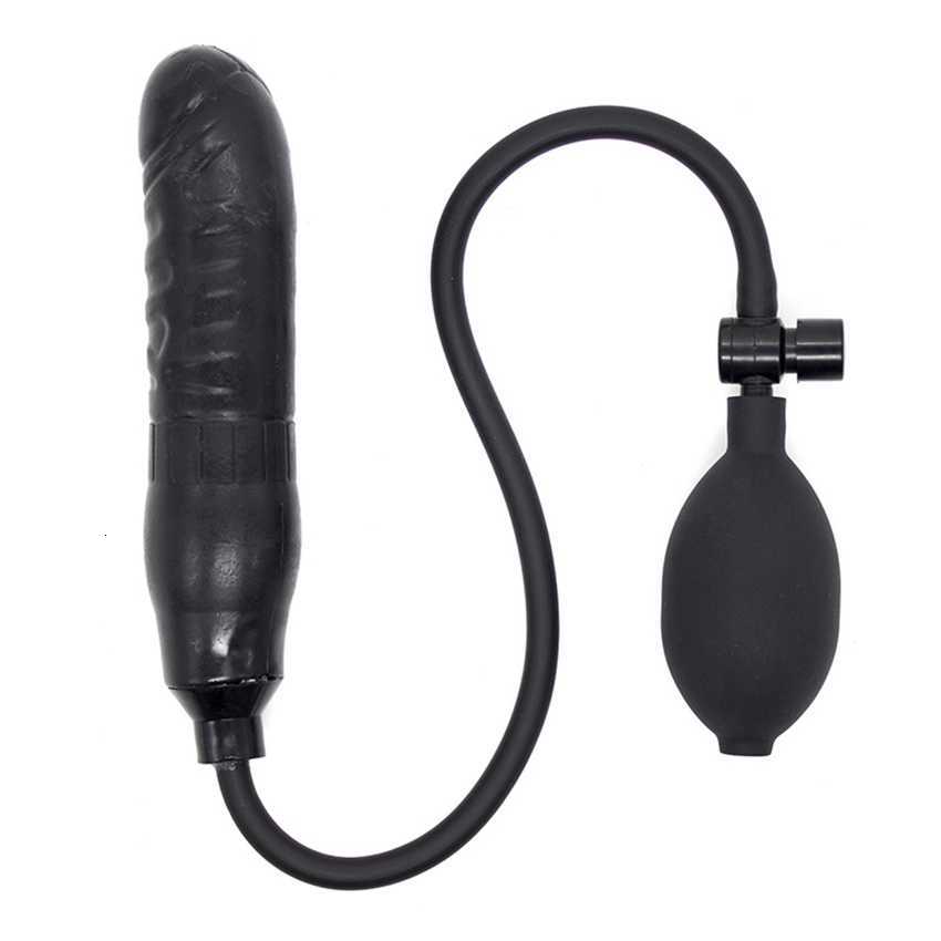 Sex Toys Massager Vibrator Adult Black Realistic Inflatable Dildo Huge Pump Butt Plug for Women Female Vagina Masturbation Exciter-image-849916409