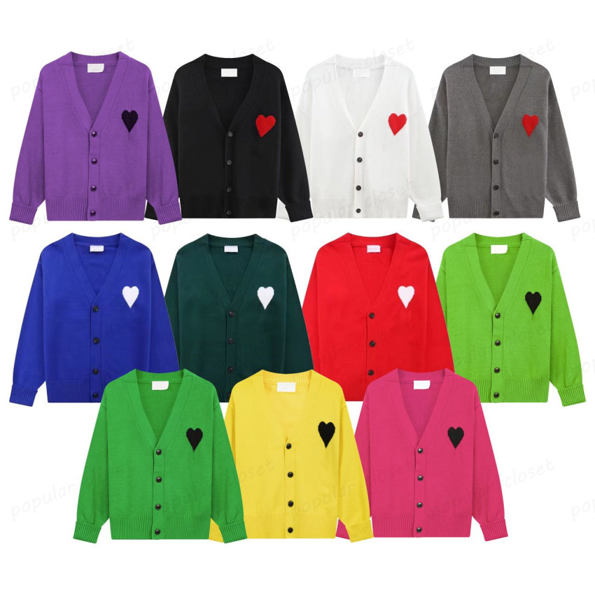 Luxurys Women's Sweaters Cardigan Sweater Coat for Man Woman Brand Heart A Unisex Spring Autumn Clothes Letter Tops Quality 11colors-image-837277649
