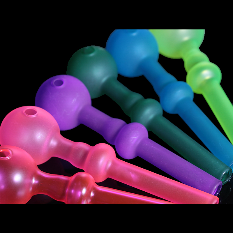 

Pyrex Glass Oil Burner Pipe Matte Colored Big Head 11cm Great Tube Nail Tips Quartz Hand Made Dab Rig Smoking Pipes Wholesale