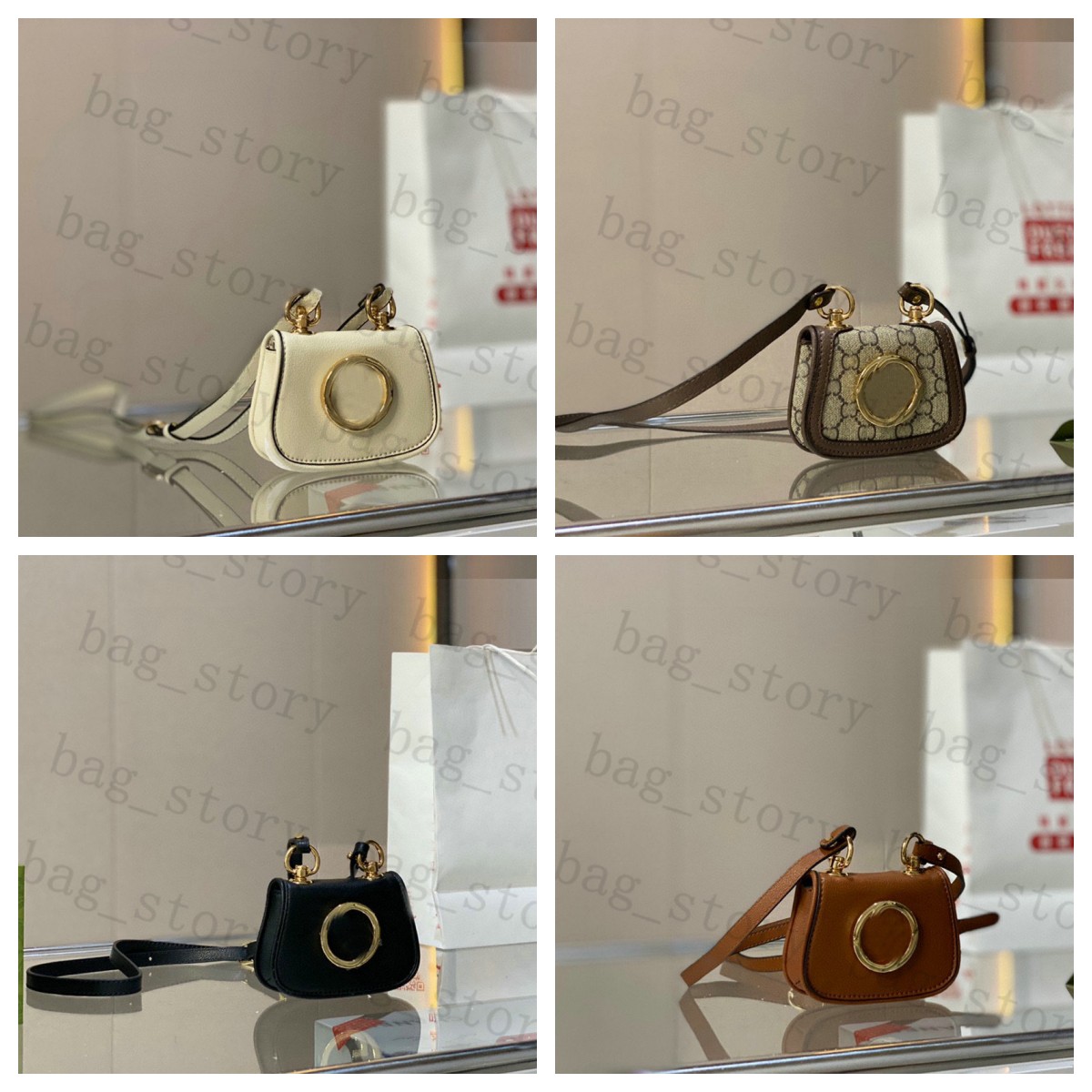 

Designer Mini Bag Blondie Flap Card Case Wallet For Women Interlocking Letter Logo Ophidia Leather Purse Luxury Fashion Crossbody Shoulderbag With Box