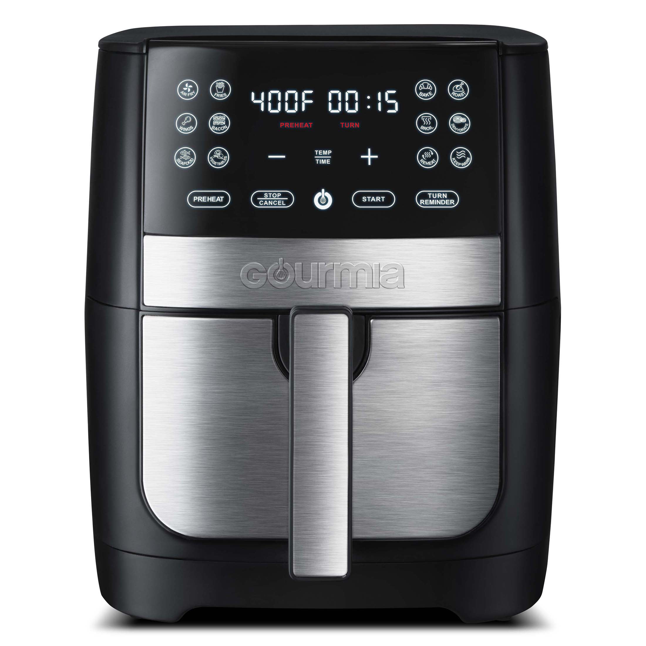 

Gourmia 8 Qt Digital Air Fryer with FryForce 360 and Guided Cooking Black