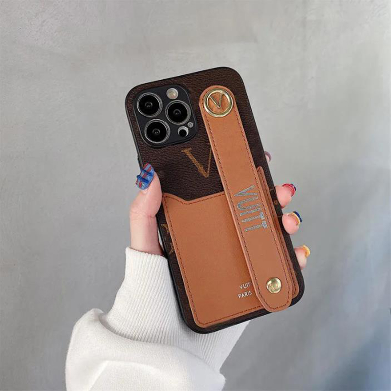 

Designer Leather Phone Cases Shockproof Back Cover Luxurys Wallet Phone Case For IPhone 14 13 12 11 Pro Max X Xs Xsmax With Strap, L1