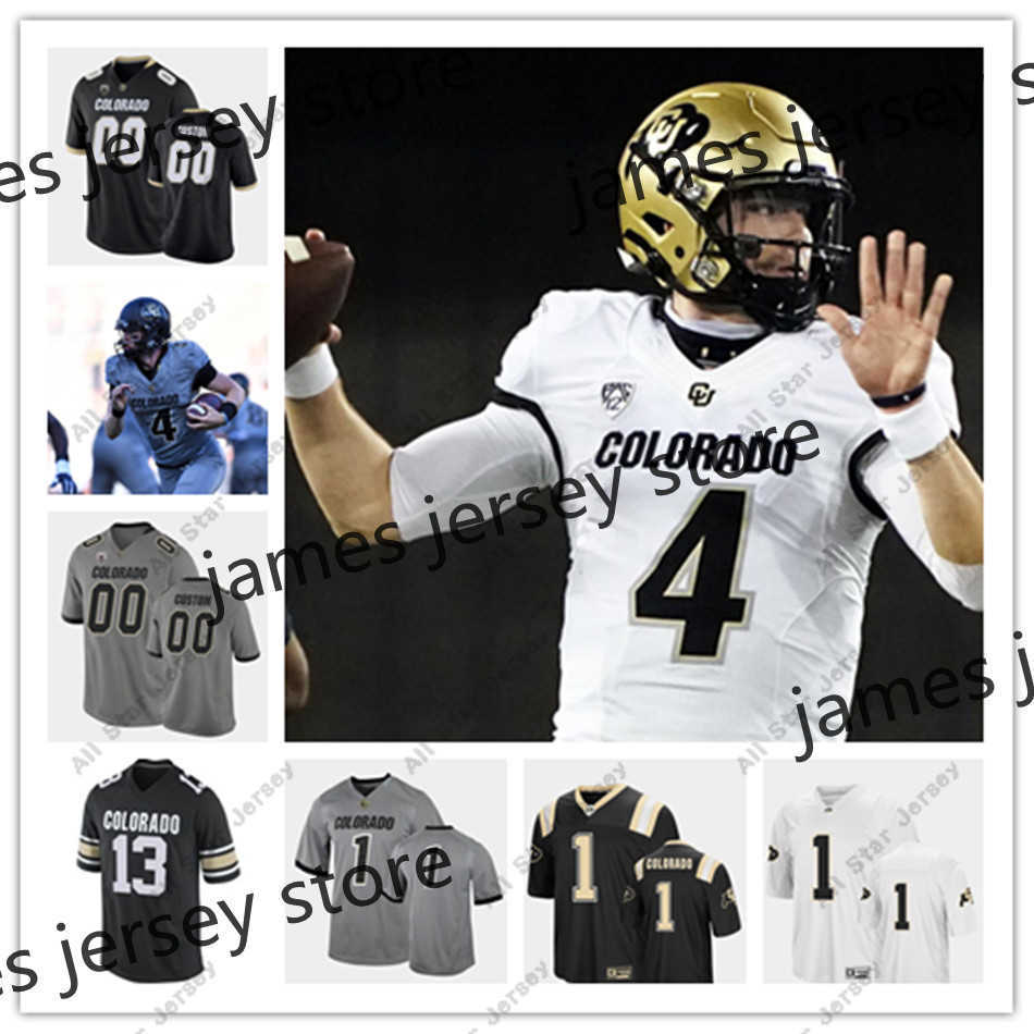 

American College Football Wear 2022 NCAA Custom Colorado Buffaloes Football Jersey 16 Mason Crosby 19 Rashaan Salaam 13 K.D. Nixon 19 Michael Adkins II 2 Devin Ross, White