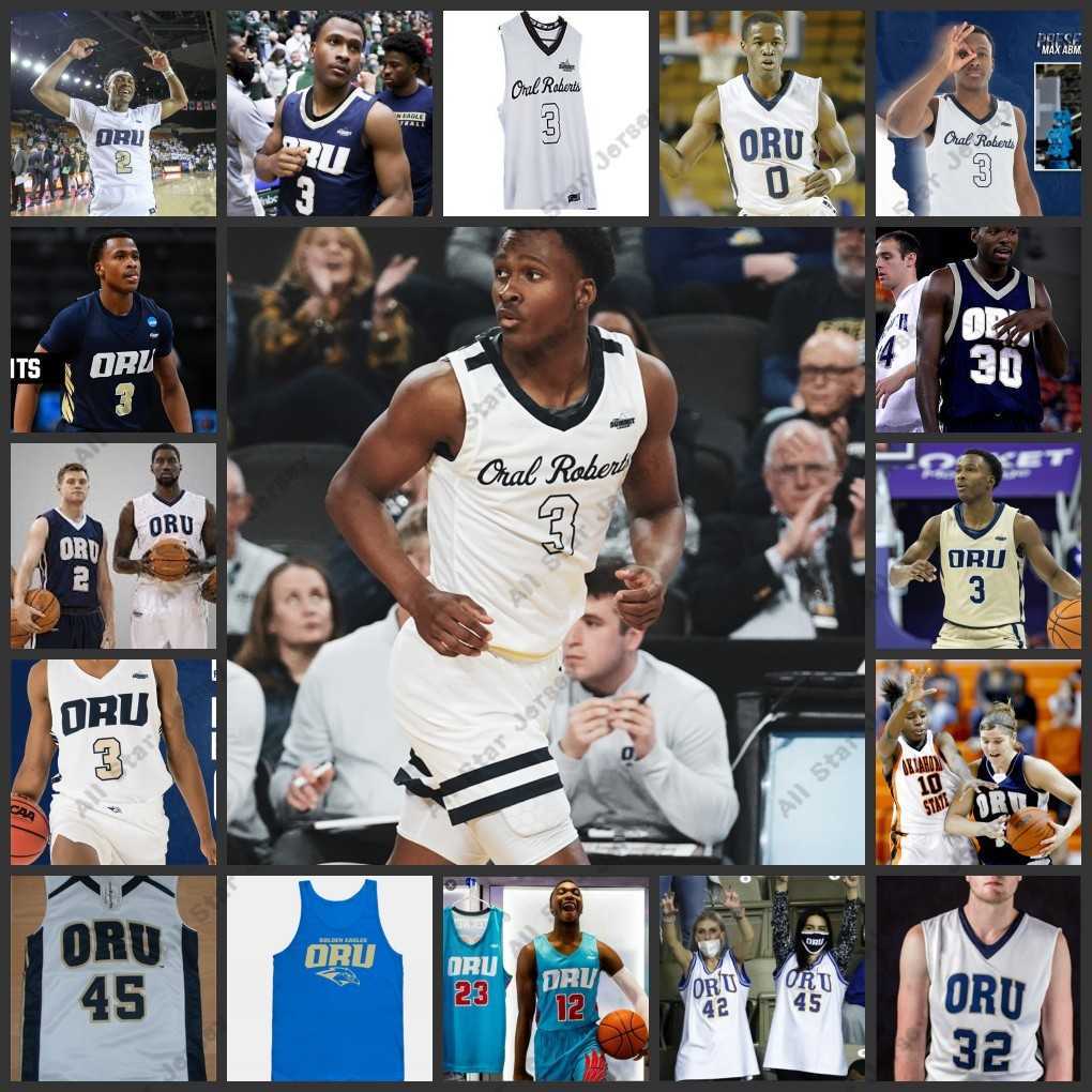 

College Basketball Wears College Basketball Wears 3 Max Abmas oral roberts university basketball Jersey 2022 NCAA Final Four ORU Jerseys 15 Anthony Roberts 24 Rich
