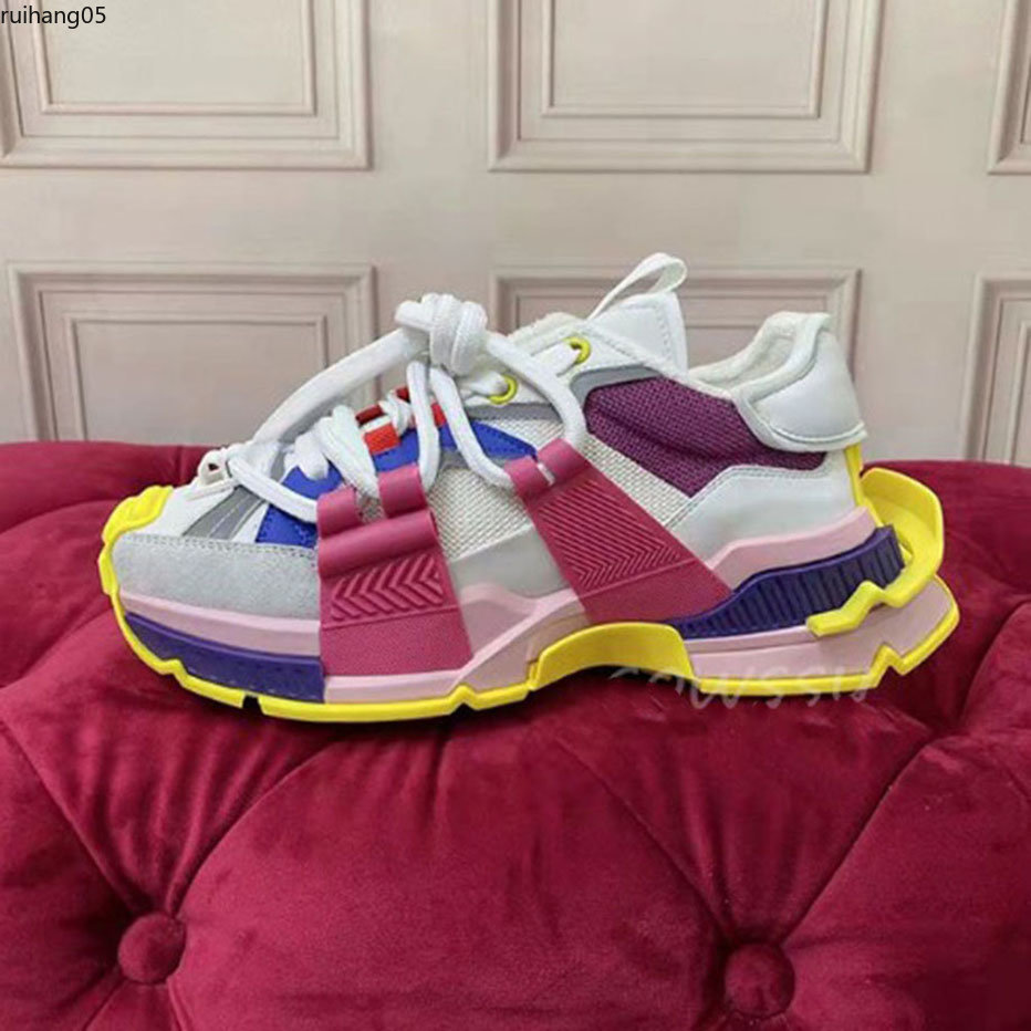 

Hot Sell Flat Tthick Sole Dad Shoes Women 2023 New Lace-up Mixed Color Casual Shoes Comfortable Breathable Sneakers Unisex35-41 MKJIJ21503