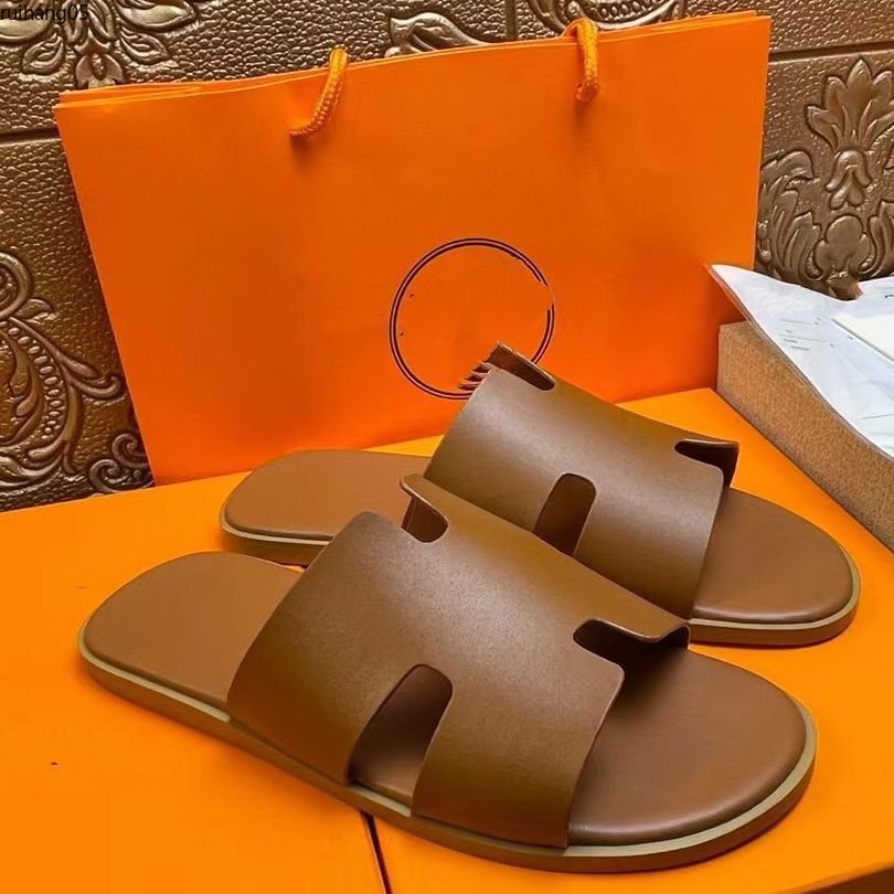 

Fashion Paris Luxe Designer Men Slipper Oran Heritage Calfskin Sandals Izmir flip flop Men Large mkjk545422