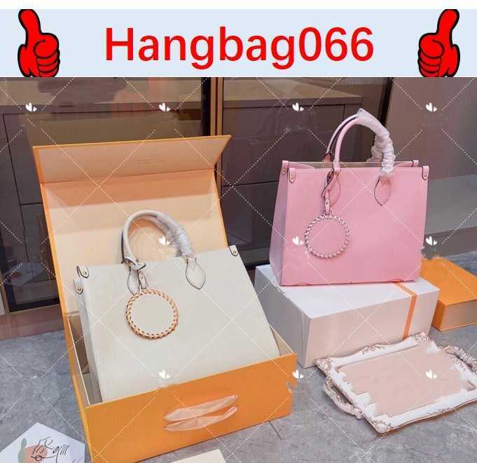 

OnThe Go Luxurys Designers Large Totes Onthego Shopping Bags 35cm 41cm Flower Female Handbag 6 Colors High Qulity Genuine Leather Bucket Cross Big Logo Fashion Bag, Pink
