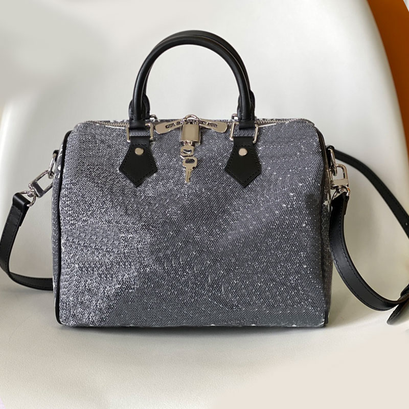 

Travel Pillow Bag Tote Bags Jacquard Denim Grey Series Handbag Canvas Crossbody Shoulder Bags Old Flower Designer Cross Body Purse High Capacity, 13*16*10 cm