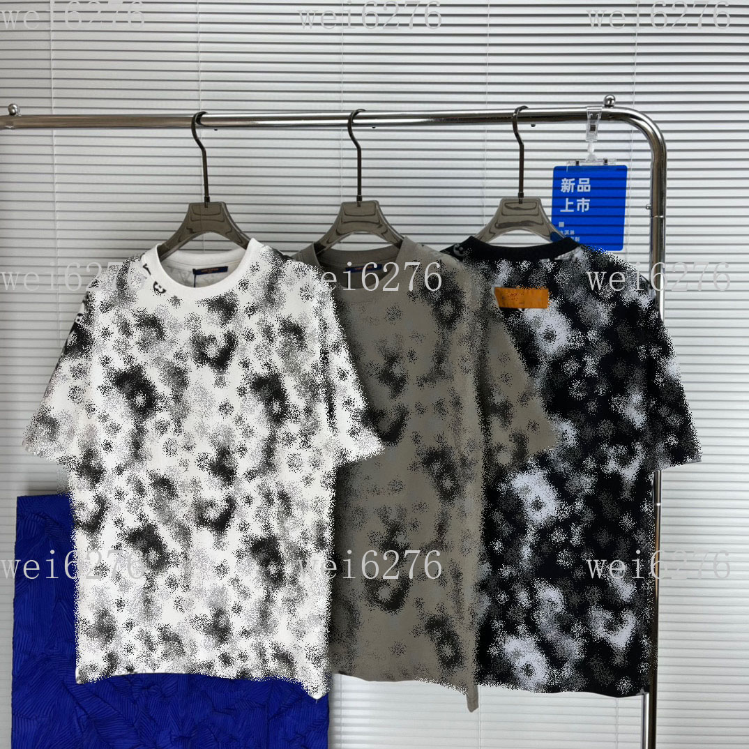 

Men's and women's T-shirt splicing printing short sleeve early spring double strand fine cotton fabric digital printing process c92, White