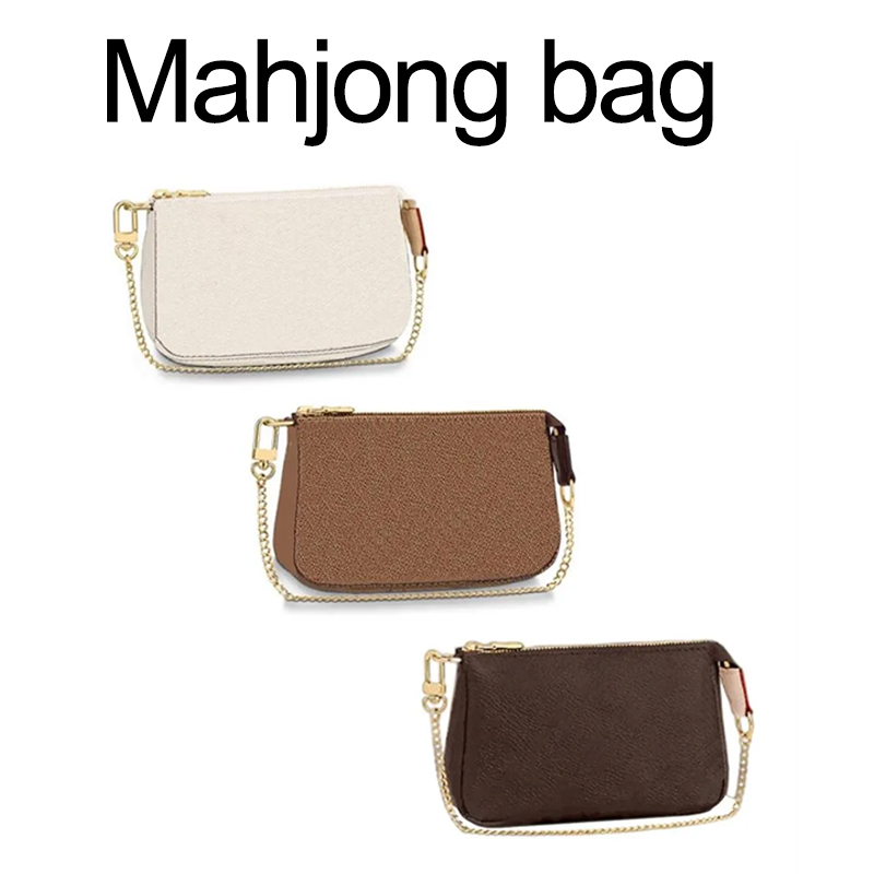 

M58009 MINI POCHETTE ACCESSOIRES Iconic Fashion 7A Womens CANVAS Pouch Evening Clutch Zippy Chain Wallet Coin Purse Phone Sling Bag 51980, Flower—14cm