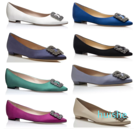 

2023 Luxury design women Sandals flats shoes summer loafer shoes Hangisi flat ballet with rhinestone wedding party dress pumps low heel