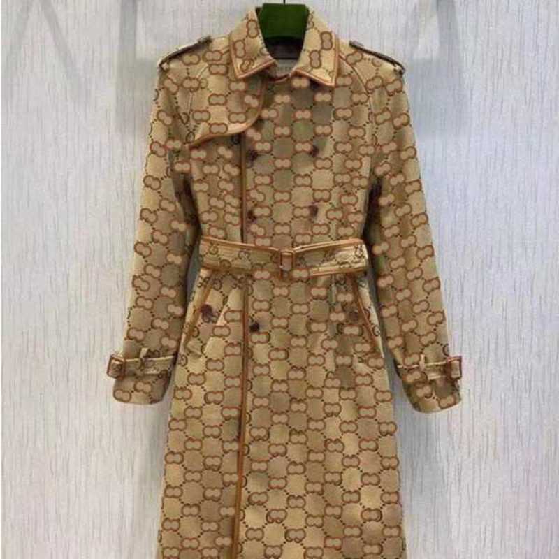 

Women' Trench Coats Autumn womens trench coats designer luxury Women Windbreaker body letter print jacket Loose Belt Female Casual Long Trenchs IMJB, Brown