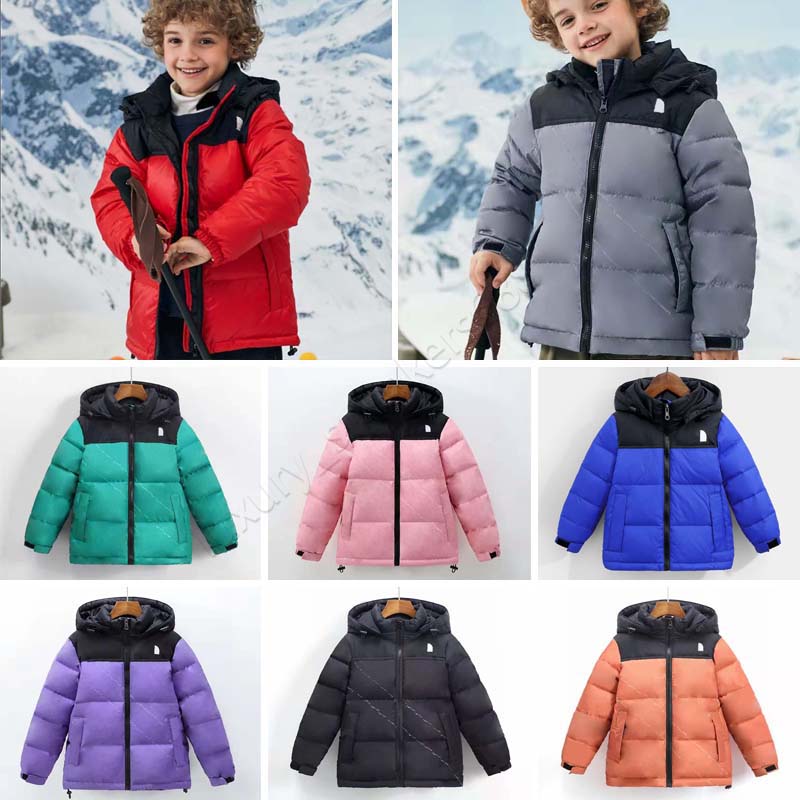 Kids Down Coat Designer Boy Girl Jackets Parkas Classic Letter Outwear Jacket Coats Baby High Quality Warm Hooded Top 2 Styles 13 Options 100 160 J2