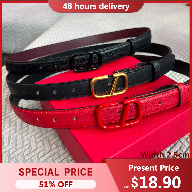 

Designer belts womens belts width 2.5cm multiple colors metal buckle business style belt fashion casual temperament versatile material leather men's belts very good