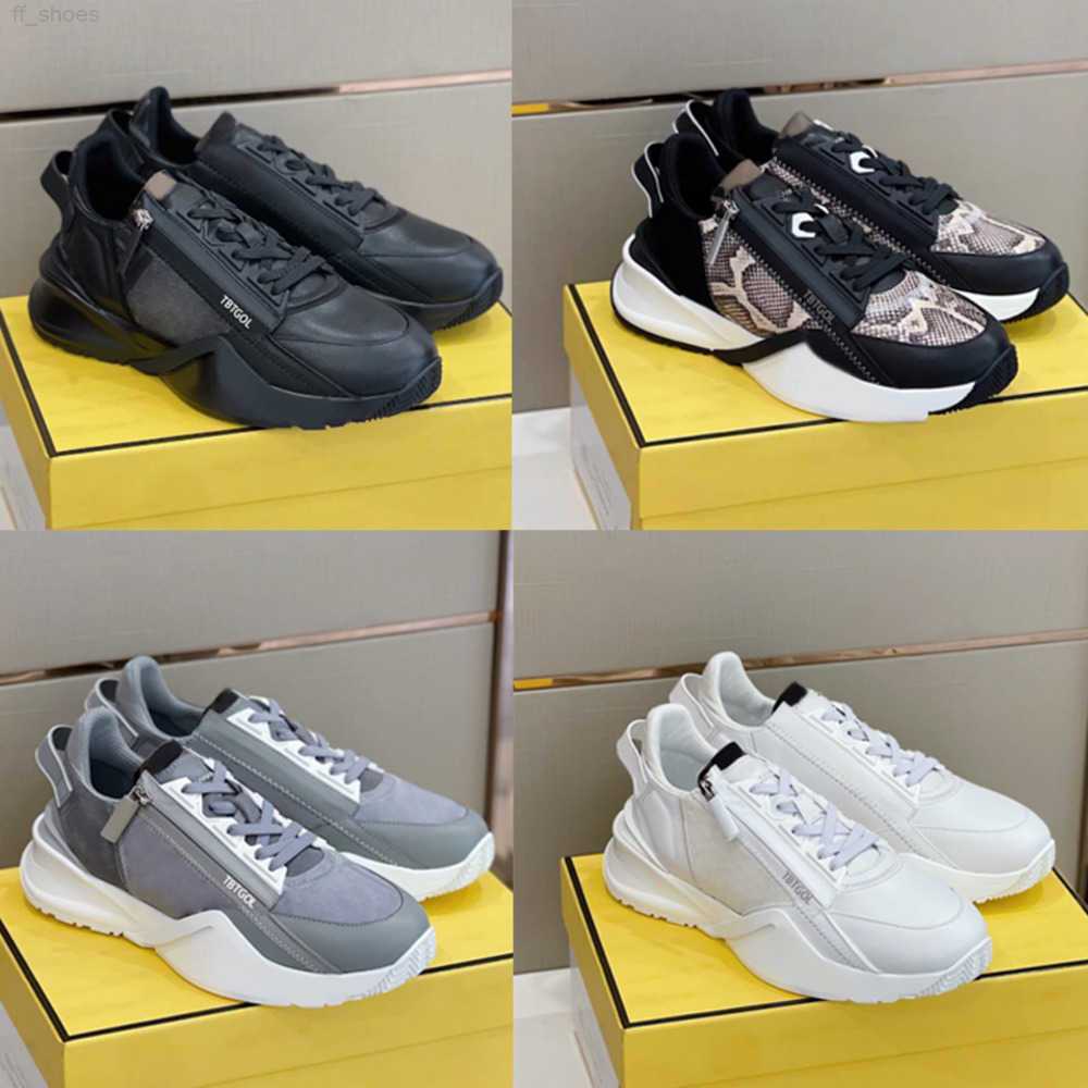 

2023 Men Flow Sneakers Designer Shoes Nylon Runner Trainers Top Suede Leather Low-cut Shoes Black White Slip-on Casual Shoe with Box No259, 16