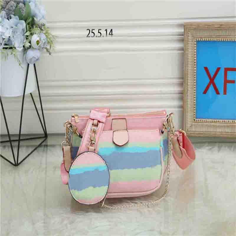 

Women's bag 3-piece PU Leather messenger small postman Bags crossbody Shoulder handbag monograms Colorful Fashion wallet purse, Box