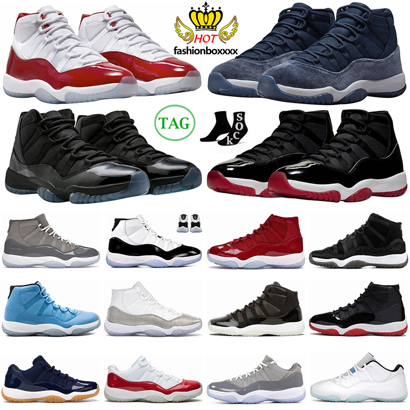 

11 11s Retro Basketball Shoes Man Woman Sneakers Cherry Midnight Navy Cool Grey Concord Platinum Tint Barons Legend Blue 25th Anniversary, 17