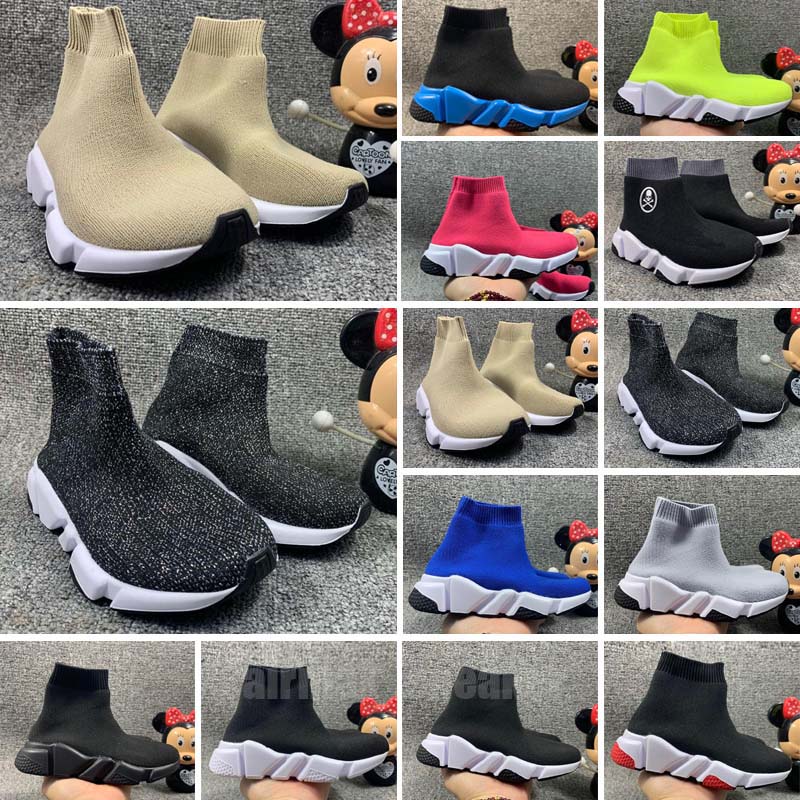 

Sock Kids Shoes Triple Black White S Red Beige Casual Sports Sneakers Socks Trainers girls boys baby Knit Boots Ankle Booties Shoe Speed Trainer Winter Boot, Color 6