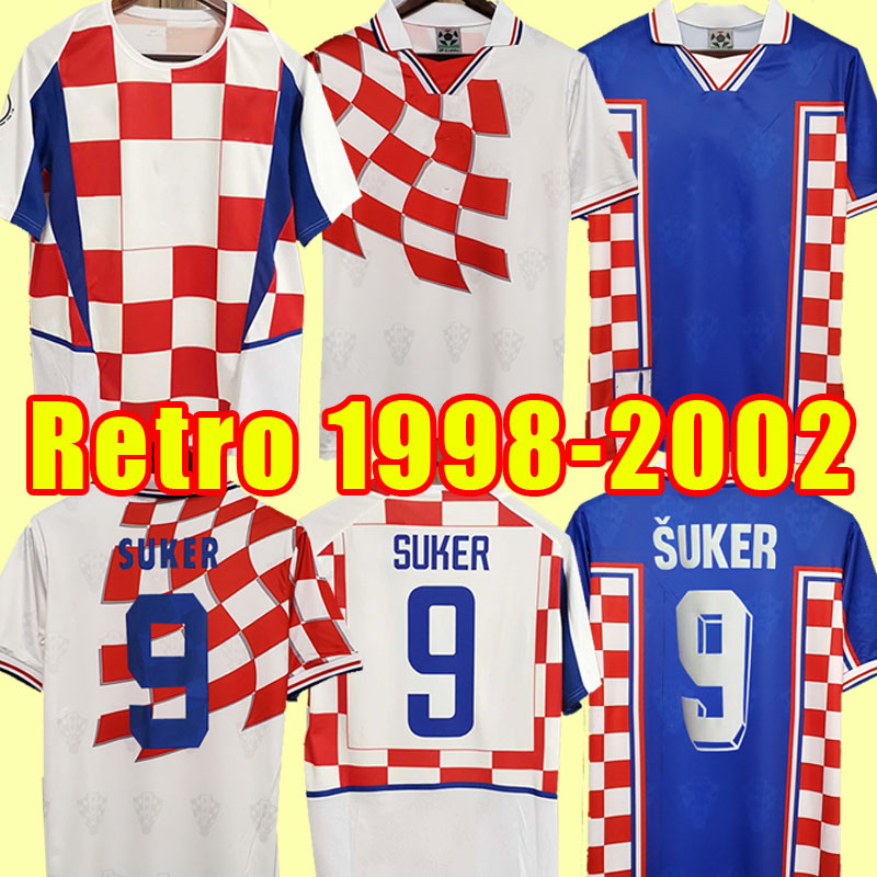 

Home Away SUKER Retro jerseys Boban Croatia Soccer jerseys vintage classic Prosinecki football shirt maillot de foot 98 02 1998 2002 SOLDO STIMAC TUDOR MATO BAJIC