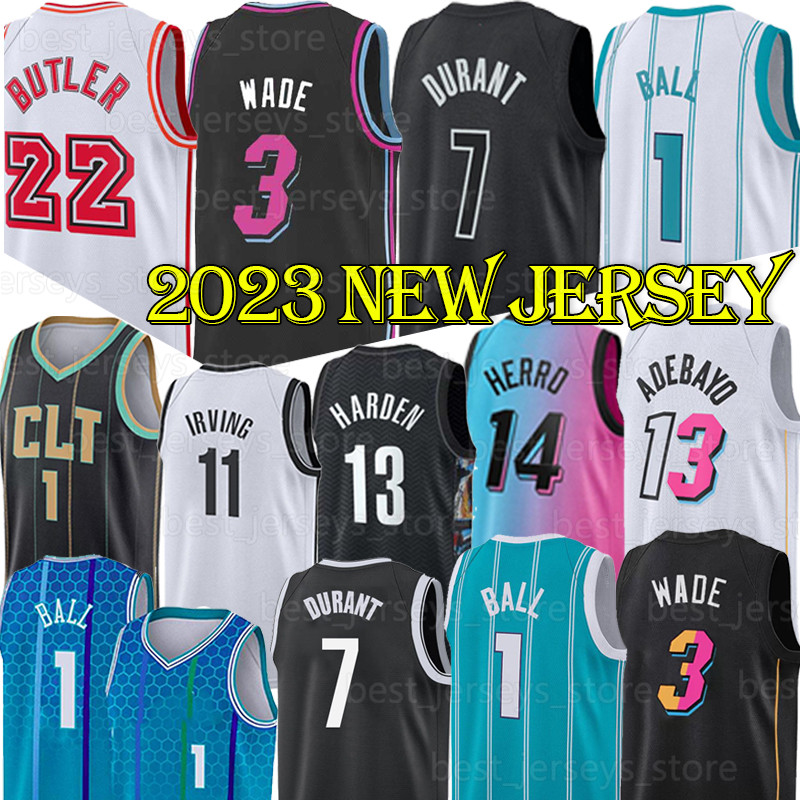 

7 Durant Dwyane 3 Wade Basketball Jerseys Vintage Jimmy 22 Butler Tyler 14 Herro Bam 13 Adebayo11 Irving 13 Harden LaMelo 1 Ball 2022 2023 Edition Shirt men kids, Rehuo