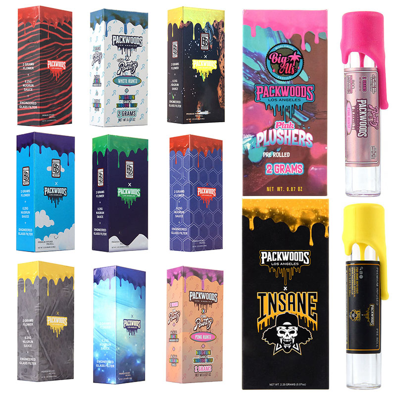 

New Runtz Runty Packwoods Mixed Styles Dry Herb Storage Preroll Packaging Plastic Tank Tubes Bottles Childproof Silicone Cap Tube Box Packing