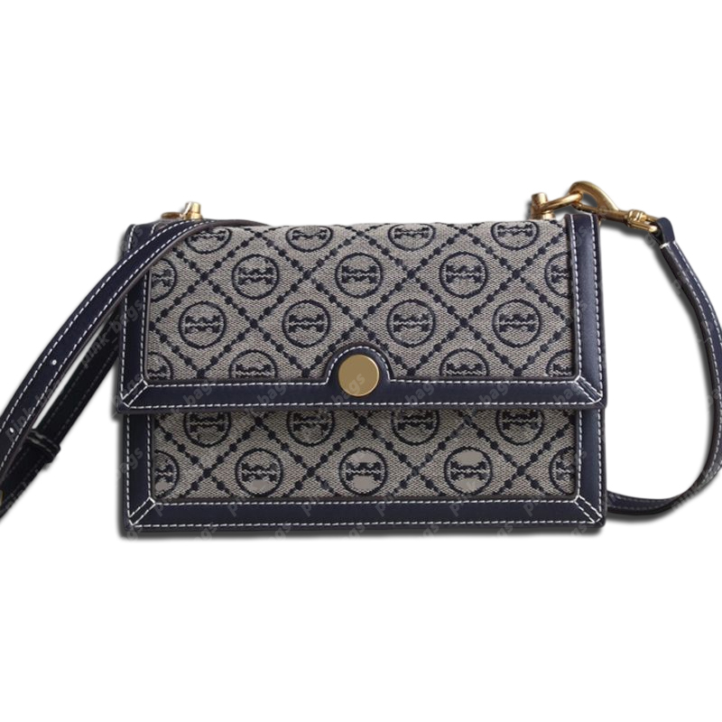 

Fashion Designer Shoulder Bag T Mono Women Handbag Jacquard Burch Luxurys Designers Bags Handbags Crossbody Bag Totes Cross Body Purses T, Navy t