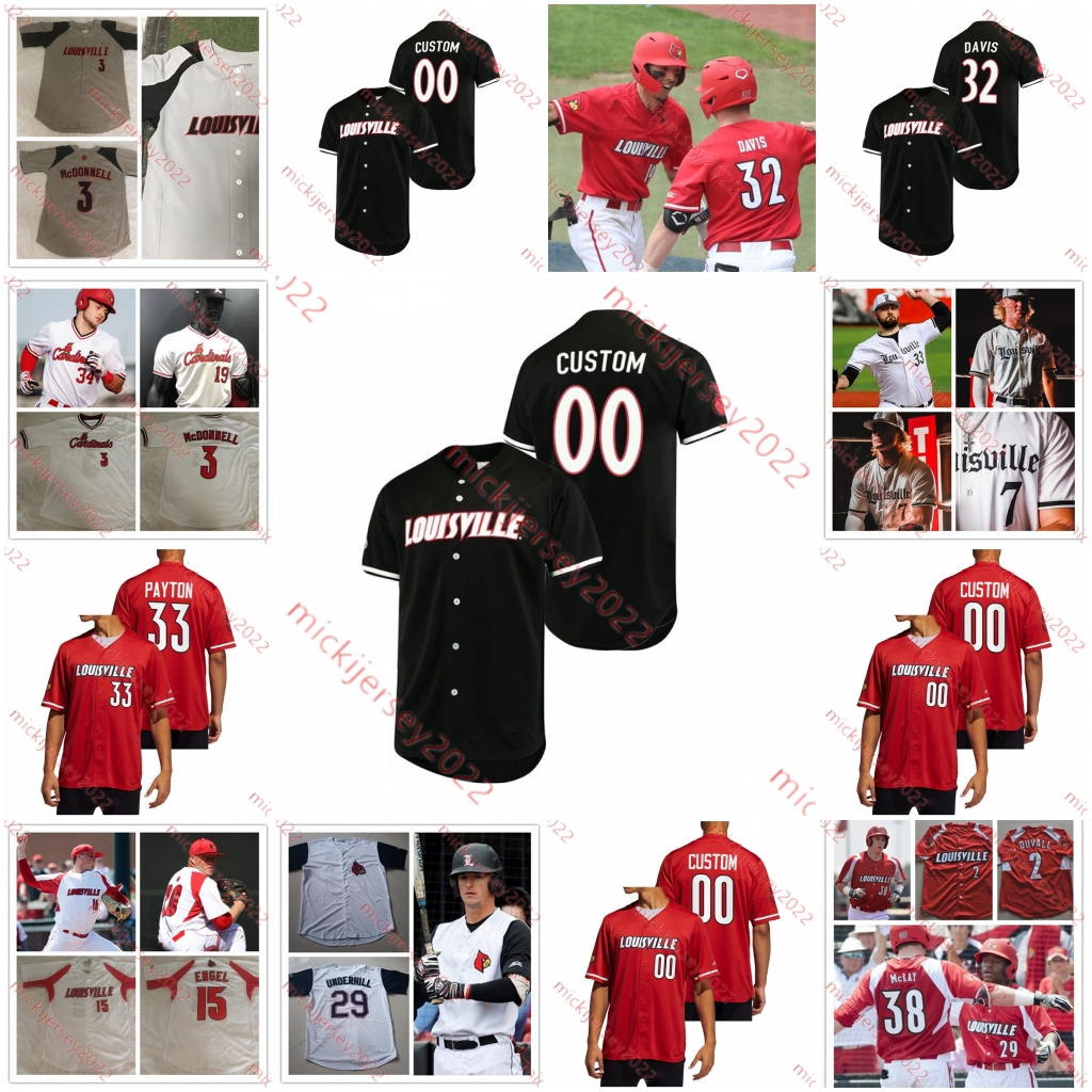 

Custom Louisville Baseball Jersey Jared Poland Tate Kuehner Riley Phillips Ryan Hawks Michael Prosecky Evan Webster Stitched Louisville Cardinals Jersey, 2021 pullover