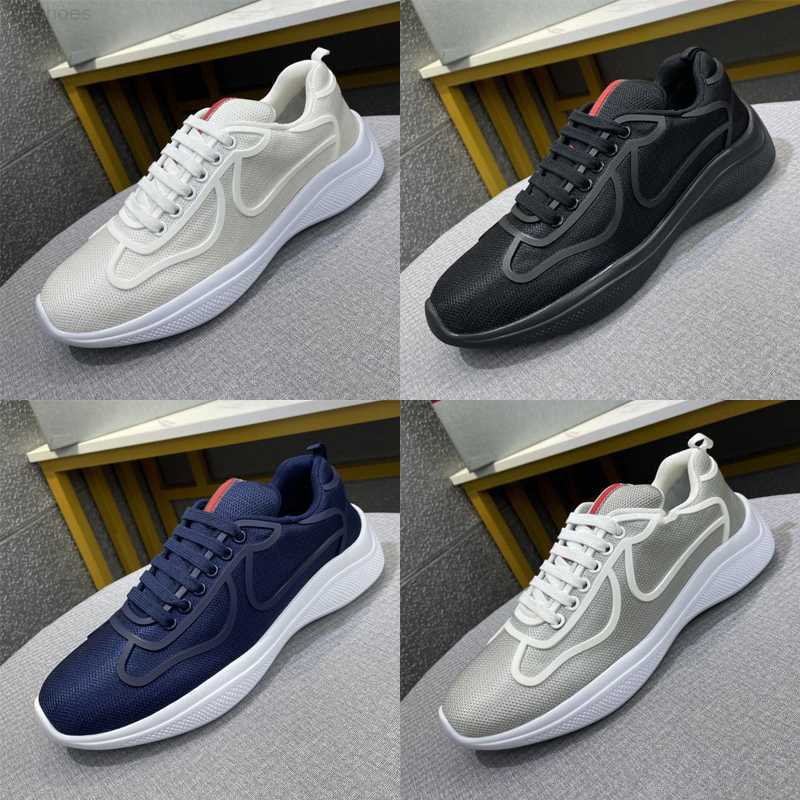 

2023 Men Bike Fabric Sneakers Casual Shoe Mesh Rubber Trim Flat Shoes Runner Trainers Black White Lace-up Nylon with Box No309, Color 1