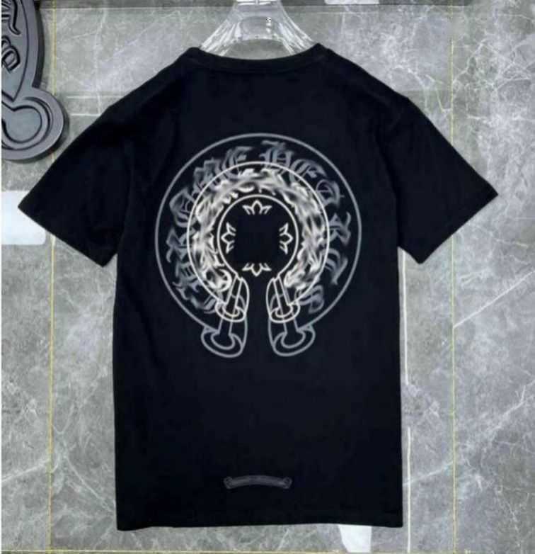 

Fashion Mens Classic t Shirts Brand Top T-shirts Ch White Short Sweater Casual Embossed Letter Horseshoe Sanskrit Cross Pattern Designers RAUT, A14
