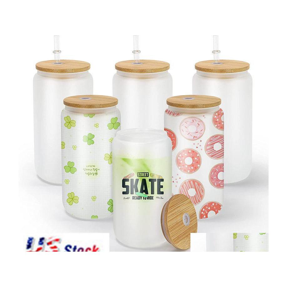 

Mugs Dhs 12Oz 16 Oz Sublimation Glass Beer With Bamboo Lid St Tumblers Diy Blanks Frosted Clear Can Cups Heat Transfer Cocktail Iced Dhwlx, Orange
