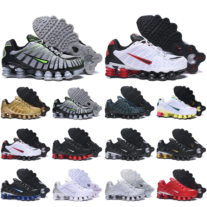 Shox TL R4 Running Shoes for Men Women Triple Black White Metallic Pure Platinum Dark Blue Volt Skepta Grey Blue mens sports sneakers 36-46