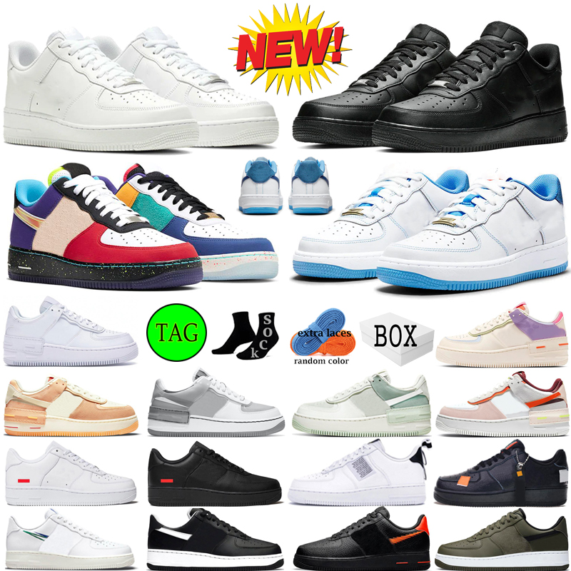 

Classic Runing shoes 2023 airforce af 1 1s low 07 Platform sneakers Shadow one White black Just Orange Utility Red Wheat Flax Designer Outdoor trainers sports with box, #34triple white low 36-45