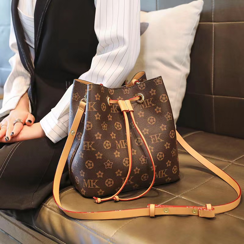 

luxurys designers NEONOE Bucket Shoulder Bags flower Purses Women Tote Brand Letter Genuine Leather Handbags crossbody bag