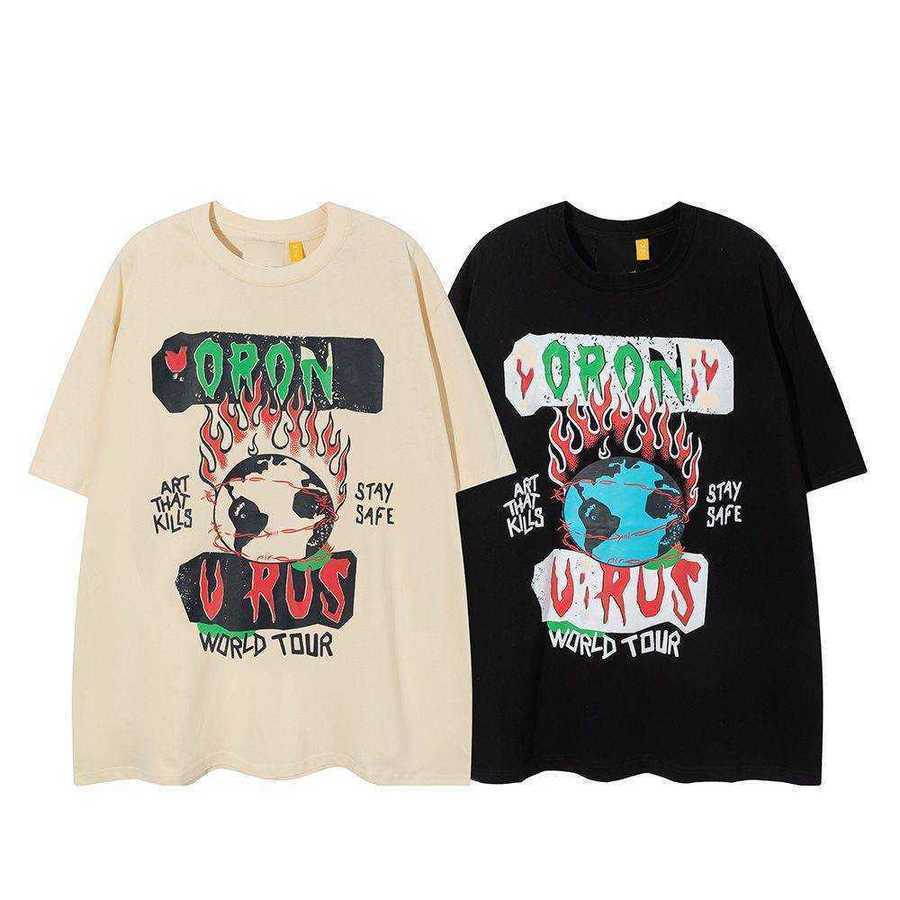 

Fashion Brand Designer T Shirt Summer Galleryes Depts World Cruise Art That Kills Loose Casual Men' And Women' Tee, Apricot